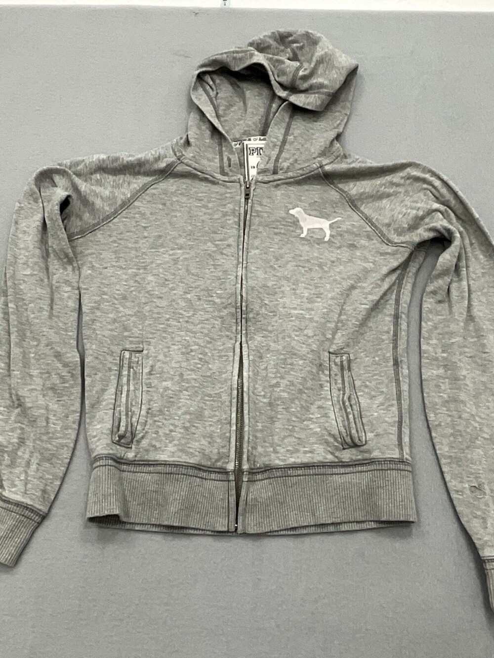 Victoria Secret PINK Hoodie Womens Medium Gray Zip